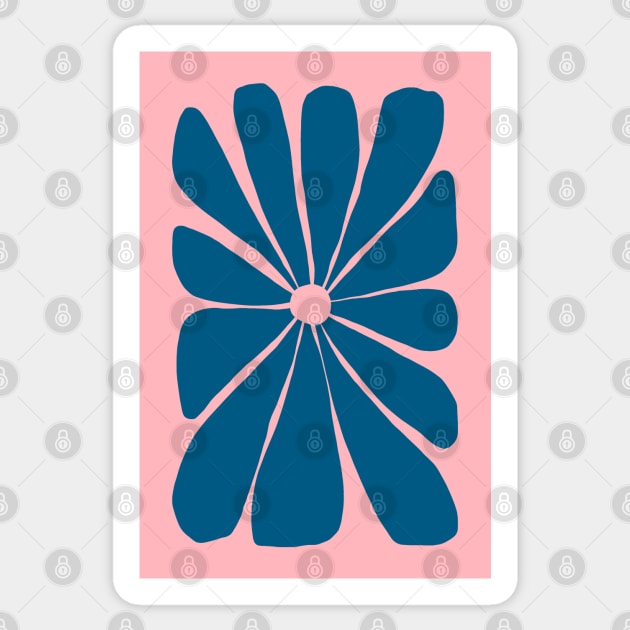 Blue, Pink Modern Flower Sticker by tramasdesign